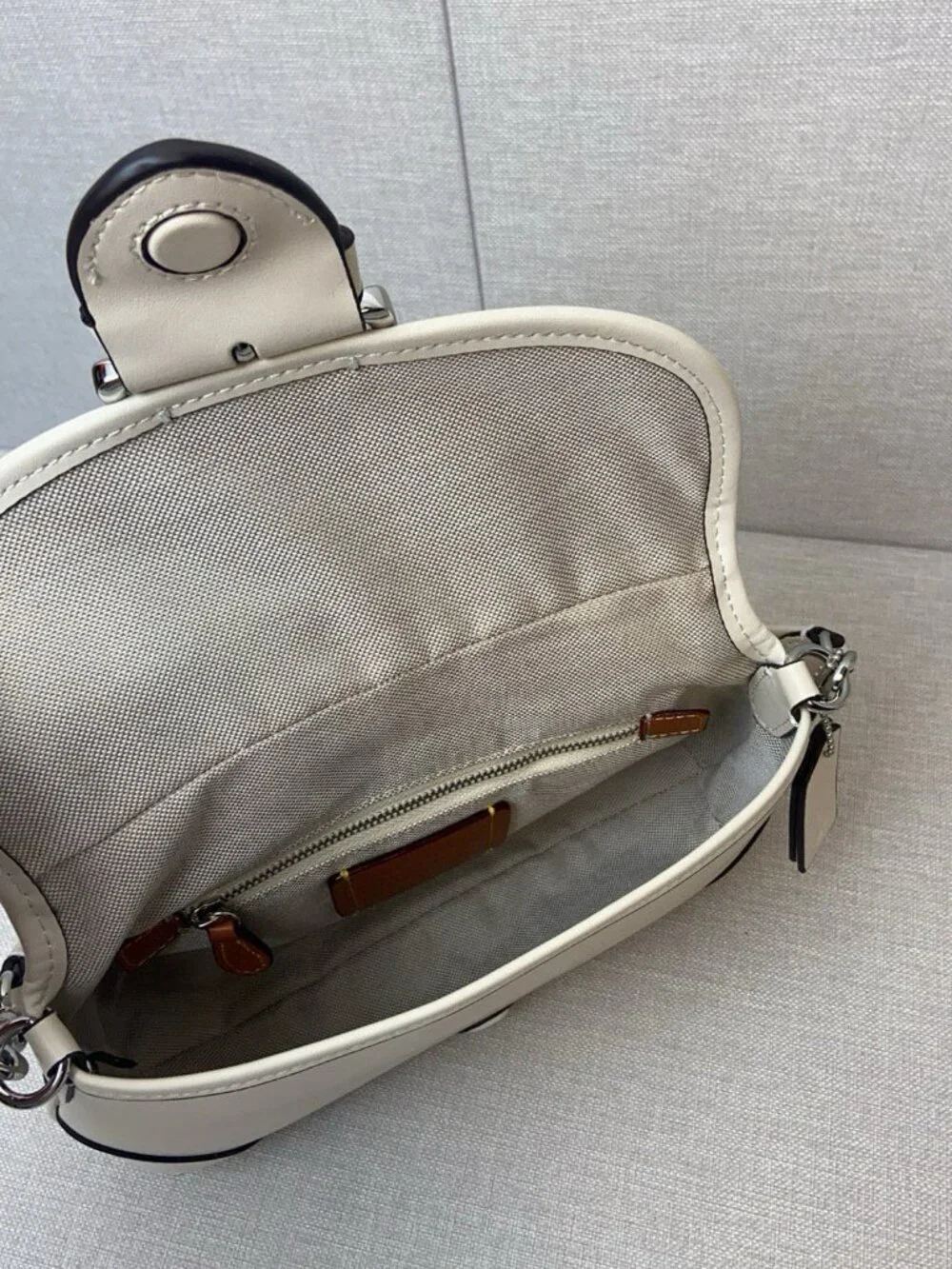 COACH The Soho Flap Off White Smooth Leather Shoulder Bag - Picture 8 of 9